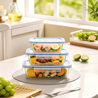 Offre Spéciale – Contenant Alimentaire Transparent à Emporter – Boîte de Conservation des Aliments en Verre – Nouveau Modèle Rond et Carré