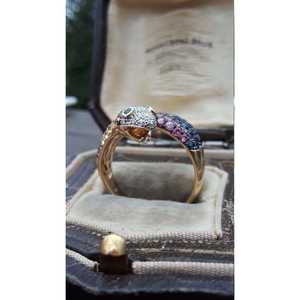 Anillo de Serpiente con Circonitas de Colores y Engaste Pavé, Joyería de Moda Transfronteriza para Uso Diario Femenino, en Oro y Oro Blanco, con Forma de Animal - Product Image 4