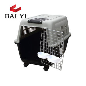 Trade Assurance Pet Product Cage de vol pour chien en plastique pour le transport des animaux de compagnie avec roues et tapis de sol - Product Image 6