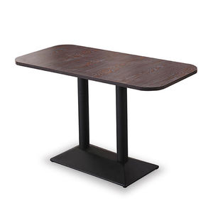 Table à manger moderne en bois avec base en métal pour la maison Restaurant Café Utilisation - Product Image 2