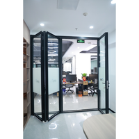 AMJ Cloisons de salon de haute qualité Porte pliante sans cadre Intérieur mince Cadre insonorisé Panoramique Porte pliante en aluminium