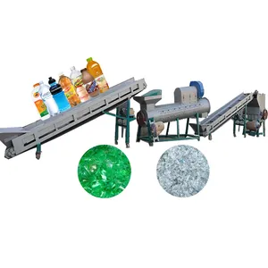 Used pet flakes bottle washing recycling line plastic crusher recycle machine