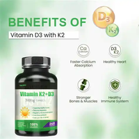 Ausreson – Capsules de Vitamine D3 K2 B12 à Marque Blanche – Soutien Cardiaque et Immunitaire – Complément Alimentaire 5000 UI – Capsules Halal de Vitamine D3 K2
