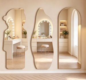 Heavenly Mirror Modern Oval Frameless Glass Wooden Wall Decorative Vanity Mirror <b>Float</b> Pattern for Bedroom Bathroom Hotel - Product Image 5