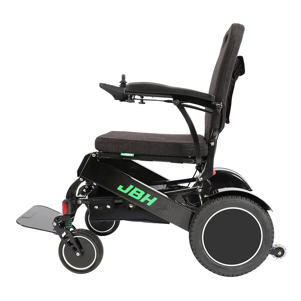 Suministros de terapia de rehabilitación Silla de ruedas eléctrica ligera Transporte Fibra de carbono Persona discapacitada y ancianos 8 Negro