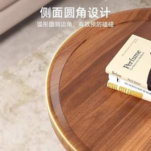 Wood <b>Round</b> Coffee <b>Table</b> With Shelf Living Room Side <b>Table</b> <b>Small</b> Apartment Furniture Nordic Style Modern Design - Product Image 2