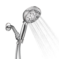 Douche de salle de bain chromée à installation facile, pommeau de douche à 9 fonctions, haute pression, effet pluie, à main