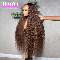 Perruques en cheveux humains bruts, Perruque bouclée birmane, Perruques Lace Front, Perruque Water Wave, Perruques 100% cheveux humains, Demi-perruque bouclée brute, Perruques Full Lace HD