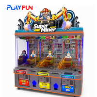 Machine de jeu d'arcade commerciale Super Miner à monnayeur, type grue à pinces pour poupées, cadeaux et bonbons, pour enfants, direct usine