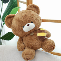 Boneka Beruang Teddy Pot Madu Lucu, Mainan Boneka Super Lembut dengan Isian Kapas PP, Hadiah Pereda Stres untuk Anak-anak, Boneka Lucu