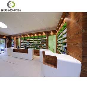 Conception de magasin de pharmacie, comptoir d'exposition personnalisé pour pharmacie, étagères de pharmacie, vitrine en bois pour pharmacie. - Product Image 2