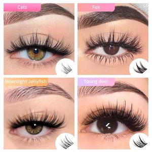 <span class=keywords><strong>Manga</strong></span> Style Cils Grappes Cils Individuels Doux Ptb Fibre C D Curl 48pcs Extension de Cils Pré-découpés Segment Cluster Lashes - Product Image 5