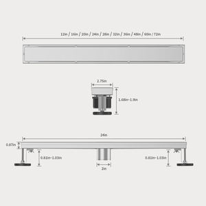 Extension d'insertion <span class=keywords><strong>de</strong></span> tuile brossée rectangulaire longue et linéaire en acier personnalisée <span class=keywords><strong>de</strong></span> taille Fanda Drain <span class=keywords><strong>de</strong></span> sol SS304 avec couvercle d'insertion <span class=keywords><strong>de</strong></span> tuile 2-en-1 - Product Image 2