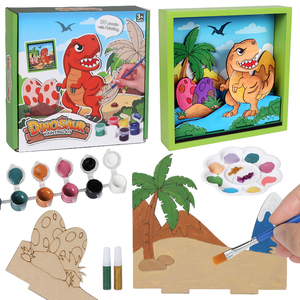 Kit di Pittura e Disegno in Legno a Forma di <span class=keywords><strong>Dinosauro</strong></span> Wayee, Set di Giocattoli Creativi, Puzzle 3D Fai-<span class=keywords><strong>da</strong></span>-Te con Colori, per Bambini, 20x19x4.5cm, Unisex - Product Image 1