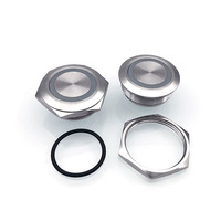 2019 nouveau Mini bouton plat métal 1NO momentané IP68 Super court ultra mince corps bouton poussoir 5v Led interrupteur 25mm