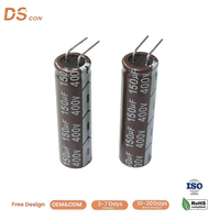 Condensateur électrolytique radial en aluminium 400V 150uF 13*45mm, type stylo mince, faible ondulation, faible ESR pour usage en alimentation à découpage de sèche-cheveux