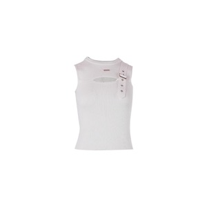 Chaleco sin mangas de moda de verano para mujer, camiseta sin mangas corta <span class=keywords><strong>con</strong></span> correa de hebilla recortada y decoración estampada, chaleco Sexy para mujer - Product Image 6
