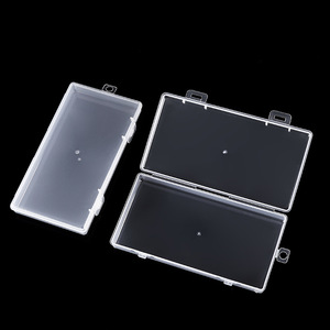 Transparent <b>Plastic</b> <b>Storage</b> Box With Lid Rectangle 1.7 Double Buckle Long PP Jewelry And Electronic Component Packaging Box - Product Image 2