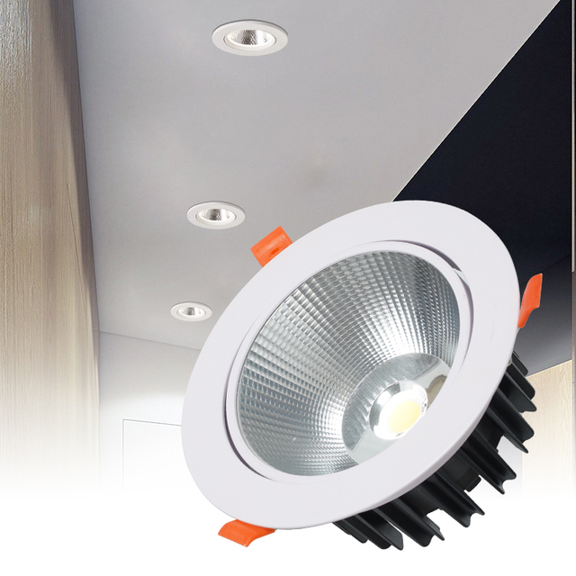 High Quality Indoor Ceiling Recessed Mounted Downlight Aluminum 3w 5w 10w 15w 20w 30w COB LED Down Light