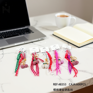 Portachiavi con Diamanti a Forma di Ciliegia, Accessorio di Moda, Confezione da 600 Pezzi - Product Image 3