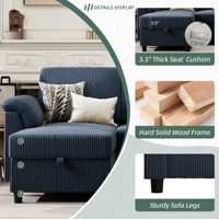 Canapé modulable convertible avec ottoman de rangement, canapé en L 3 places avec poche de rangement latérale, petits canapés pour salon