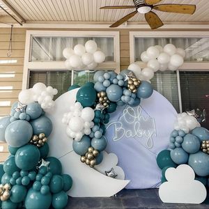 Kit d'arche de ballons, guirlande de ballons bleu macaron et or métallisé, décorations <span class=keywords><strong>pour</strong></span> fête d'anniversaire, baby shower, baptême, mariage, best-seller - Product Image 5