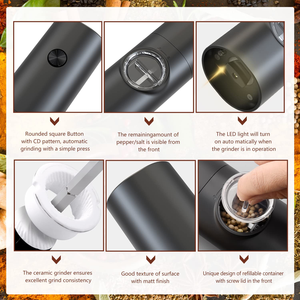 New Design Salt and Pepper <b>Grinder</b> Electric Kitchen Gadgets for Cooking Electric Salt and Pepper <b>Grinder</b> Set - Product Image 4