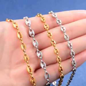 سلاسل قهوة يدوية الصنع من الفولاذ المقاوم للصدأ، إكسسوارات مجوهرات للرجال والنساء، قلادة تشوكر للرقبة، هدية يمكنك صنعها بنفسك - Product Image 6