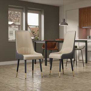 Moderner Komfortabler Grauer PU-Leder Esszimmerstuhl Gepolsterte Metallbeine Rückenlehne <span class=keywords><strong>Aalto</strong></span> K-Serie Hotel Apartment Wohnzimmer Badezimmer - Product Image 1