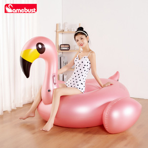 Flotador Inflable de Flamenco Rosa Grande para Adultos, Cama Flotante para Piscina, Decoración para Fiestas al Aire Libre - Product Image 3