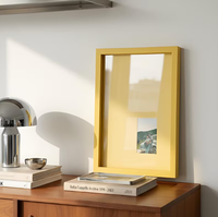 Cadre photo jaune personnalisé avec passe-partout flottant, cadre photo de table ou mural en MDF, décoration intérieure, vente en gros de cadres photo