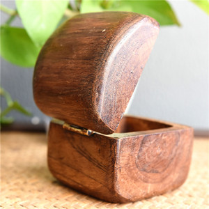 Ensemble de boîtes de rangement en bois massif, faites à la main, grain de bois naturel, ornement de bureau, boîte à bijoux, style d'Asie du Sud-Est - Product Image 3