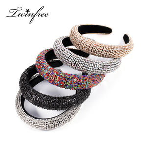 Nouveaux bandeaux de luxe pour femmes, bandeau personnalisé de haute qualité, accessoires pour cheveux en strass scintillants, 5 couleurs - Product Image 1