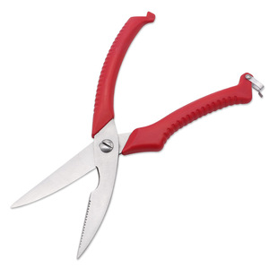 Kitchen Scissors Stainless Steel Red Straight Head Multi Functional Home Use Bone Fish Cutting Shears - Product Image 2
