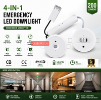 Projecteur LED encastré rechargeable d'urgence 4-en-1 à double lentille pour couloirs et sorties de secours CE CB pour hôtels