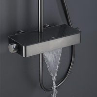 Ensemble de douche mural Azeta en métal avec mitigeur, système de douche pluie et cascade, ensemble complet pour salle de bain