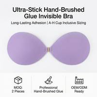 Soutien-gorge invisible ultra-adhésif longue durée, brossé à la main, grandes tailles A-H, sans couture, pour robes dos nu