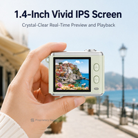 Mini Cámara Ultra Portátil de 31g, 2.5K, 64MP, Pantalla Cuadrada IPS de 1.4 Pulgadas, Zoom 16X, Carga Tipo C, Grabadora de Video para Campamentos Juveniles de Verano