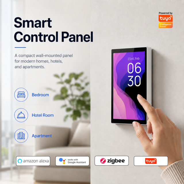 5 Inch IPS Touch Screen Electric WiFi APP Control Zigbee Gateway Wall-Mounted Room Scene Switch Lighting Control Smart Hotel