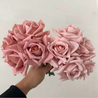 Hochwertige, feuchtigkeitsspendende, halbmanuelle Kunstblumen mit 5 Köpfen, gekräuselte Rosensträuße für Hochzeiten, handgehaltener Seidenstrauß mit feuchtem Griff
