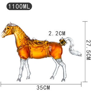 Bouteille d'art en verre vide en forme de cheval, 1L, pour le whisky, la vodka et la tequila, thème du zodiaque chinois 2026 - Product Image 4