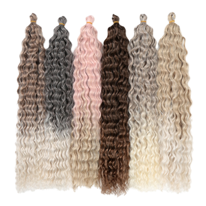 Vente en gros Tresses synthétiques pour cheveux ombrés ondulés torsadés à boucles profondes tresses de rivière boîte au <span class=keywords><strong>crochet</strong></span> à trame unique - Product Image 1