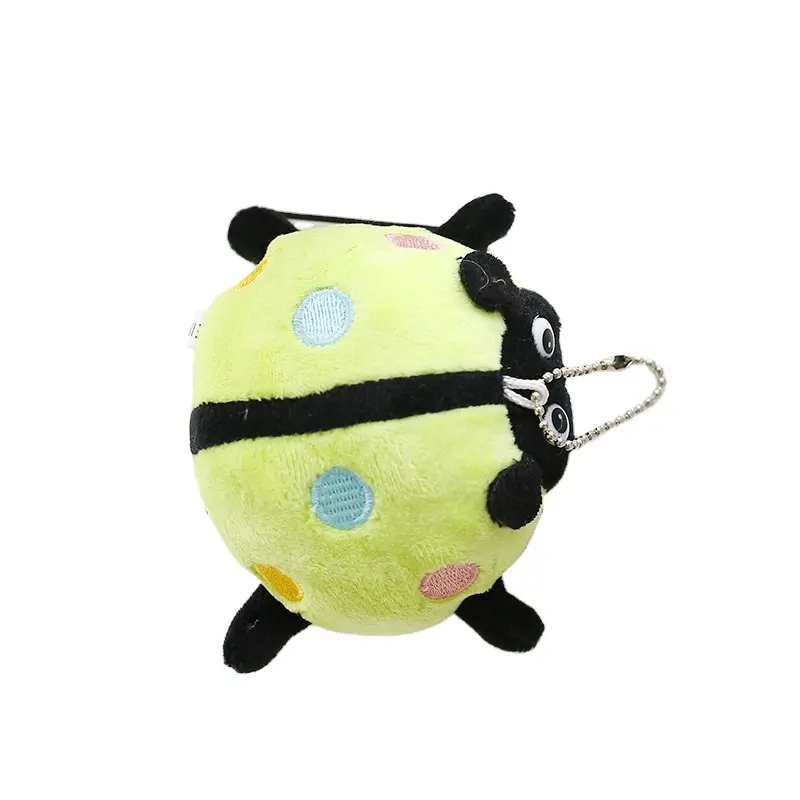 Cartone animato 10cm animali insetto scarabeo peluche portachiavi farcito peluche carino di piccole dimensioni coccinella portachiavi di peluche