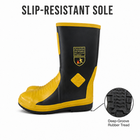 Bottes de pompier en caoutchouc robustes, anti-flamme, résistantes à la chaleur, avec embout en acier, antidérapantes, résistantes à l'huile, bottes de sécurité pour la lutte contre les incendies