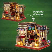 Kit de maison de poupée miniature Crown Tavern, jouet d'assemblage artisanal 3D, modèle de micro-édition de scène de pub miniature pour cadeau de loisir