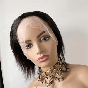 DX214 <span class=keywords><strong>Perruque</strong></span> Lace Frontale Complète Cheveux Humains Non Traités 100% Dentelle HD Transparente Lisse Densité 120% Haute Qualité Tressée pour Femmes Noires - Product Image 3