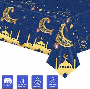 Polyester Washable Party Eid Mubarak <b>Tablecloths</b> Covers Decorations Ramadan <b>Table</b> Clothes <b>for</b> Home Accept Customized Logo - Product Image 4