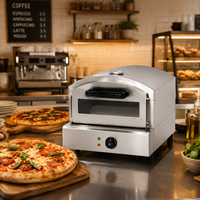 Four à pizza électrique en acier inoxydable COOKAID, équipement de cuisine professionnel, thermostat réglable intégré, 2000W, 50-350°C, boulangerie