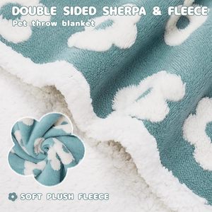 Coperta in pile Jacquard impermeabile Premium per animali domestici di medie dimensioni soffice Sherpa con texture floreale 3D gatti caldi - Product Image 4