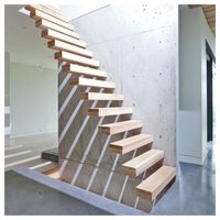Marches d'escalier en bois Prima Timber, designs d'escaliers intérieurs, escaliers flottants droits australiens/américains